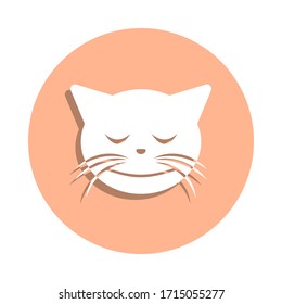 Blush cat badge icon. Simple glyph, flat vector of cat smile icons for ui and ux, website or mobile application