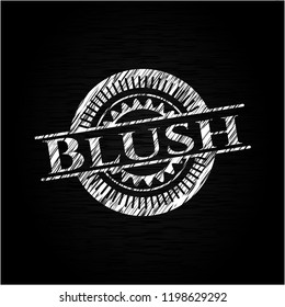Blush chalk emblem written on a blackboard
