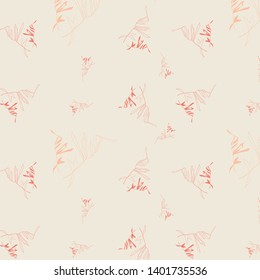 Blush colour seamless seaweed vector pattern. Seaside inspired. Perfect for wallpaper, gift paper and fabric. Would look lovely as nightwear.