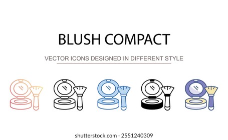 Blush Compact icon design with white background stock illustration