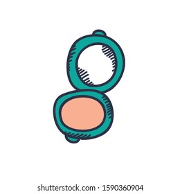 blush doodle icon, vector illustration