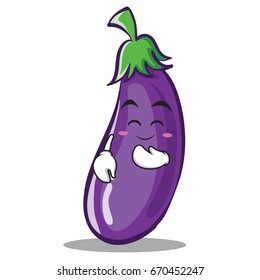 Blush eggplant character cartoon style vector illustration
