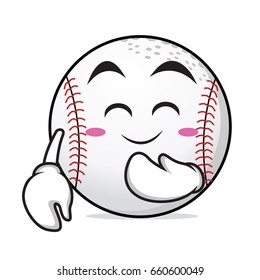 Blush face baseball cartoon character