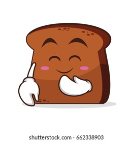 Blush face bread cartoon character vector illustration