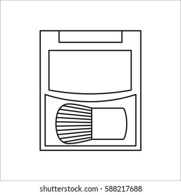 Blush Face symbol simple line icon on background