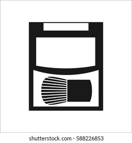 Blush Face symbol simple silhouette icon on background