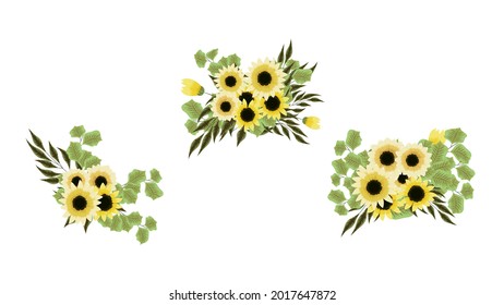 Blush floral arrangement bunch isolated vector illustration of flowers as design elements to create beautiful stylish trendy compositions for textile, wallpaper, fabric, web, social media, invites,