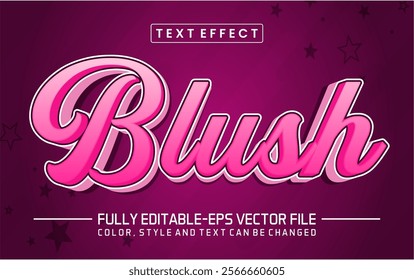 Blush font Text effect editable