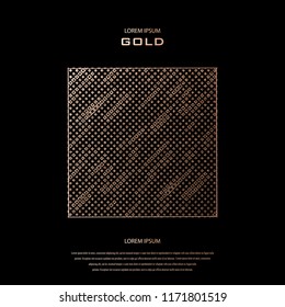Blush gold pattern. Abstract golden quartz squares background. Vector illustration. Copper foil rhombus. Bronze glitter stripes. Geometric pattern. Creative stylish texture. Abstract minimal backdrop