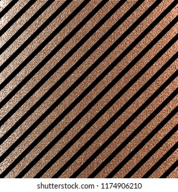 Blush gold pattern. Abstract golden quartz background. Vector illustration. Copper foil diagonal line Bronze glitter stripes Geometric pattern. Stylish texture Abstract minimal backdrop Patina effect.