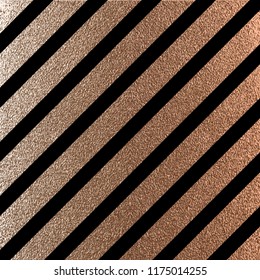 Blush gold pattern. Abstract golden quartz background. Vector illustration. Copper foil diagonal line Bronze glitter stripes Geometric pattern. Stylish texture Abstract minimal backdrop Patina effect.