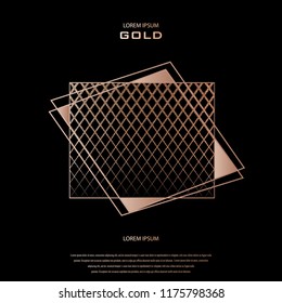 Blush gold pattern. Abstract golden quartz background. Vector illustration. Copper foil line. Bronze glitter stripes. Geometric pattern. Creative stylish texture. Abstract minimal backdrop