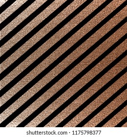 Blush gold pattern. Abstract golden quartz background. Vector illustration. Copper foil diagonal line Bronze glitter stripes Geometric pattern. Stylish texture Abstract minimal backdrop Patina effect.