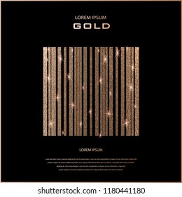Blush gold pattern. Abstract golden quartz background. Vector illustration. Copper foil line. Bronze glitter stripes. Geometric pattern. Creative stylish texture. Abstract minimal backdrop