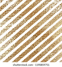 Blush gold pattern. Abstract golden quartz background. Vector illustration. Copper foil diagonal line Bronze glitter stripes Geometric pattern. Stylish texture Abstract minimal backdrop Patina effect.