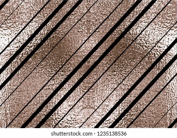 Blush gold pattern. Abstract golden quartz background. Vector illustration. Copper foil diagonal line Bronze glitter stripes Geometric pattern. Stylish texture Abstract minimal backdrop Patina effect.