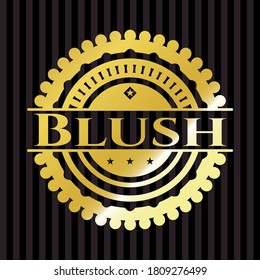 Blush gold shiny emblem. Vector Illustration. Detailed. 