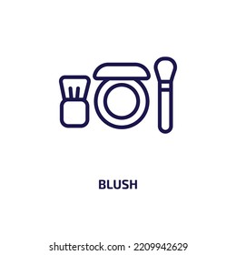 blush icon from beauty collection. Thin linear blush, makeup, bottle outline icon isolated on white background. Line vector blush sign, symbol for web and mobile