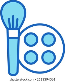 Blush Icon Blue Vector Illustration