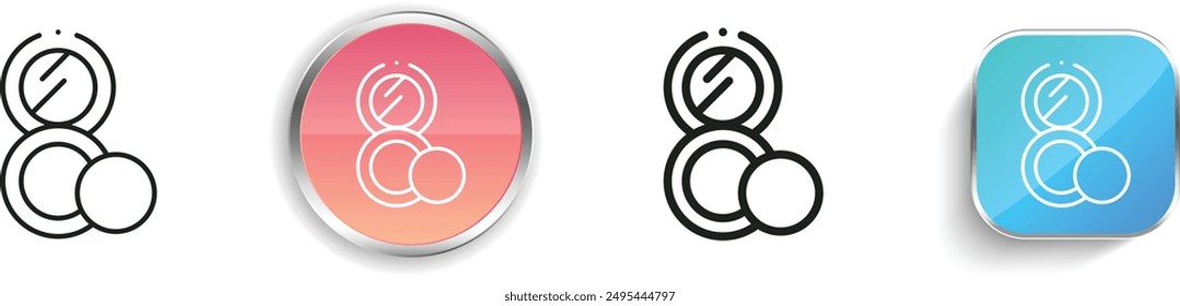 blush icon. Thin Linear, Regular and Button Style Design Isolated On White Background
