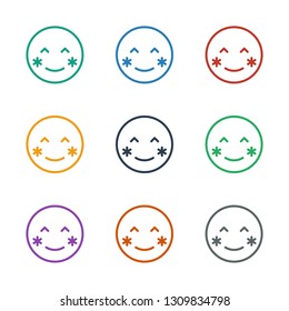 blush icon white background. Editable outline blush icon from emotions. Trendy blush icon for web and mobile.