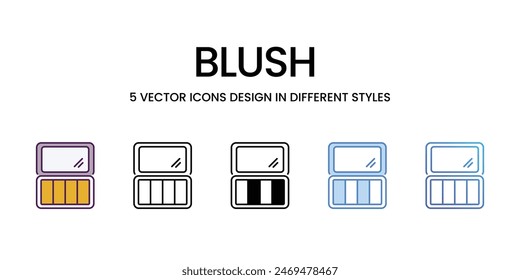 Iconos de rubor conjunto de Vector ilustración de stock.