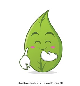 Blush leaf character cartoon art vector illustration
