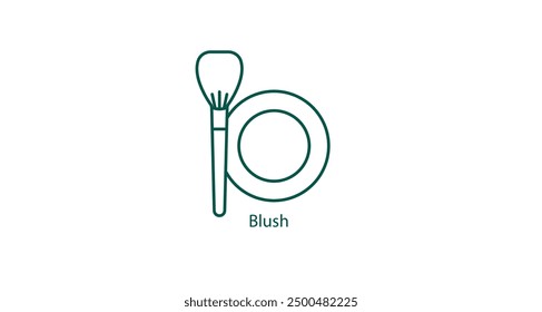 Ilustración vectorial de paleta de maquillaje de rubor