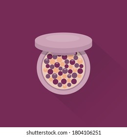 Blush make-up. Vector illustration in flat design.