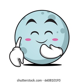 Blush moon cartoon character collection vector illustration