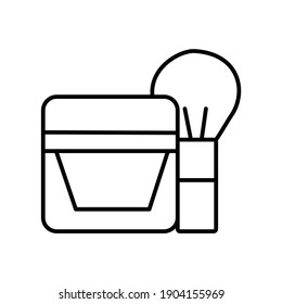 Icono de la línea de maquillaje de rubefacción y brocha
