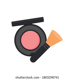 Blush on hand Cheek brush. Blush on hand Cheek brush on white background.