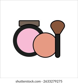 blush on vector icon line template