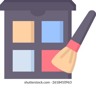 Blush Palette Icon Flat Vector Illustration