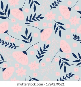 Blush Pink and Navy Floral