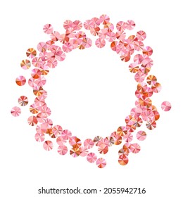 Blush pink sequin confetti scatter vector illustration. Wedding invitation card background. Chic flickering foil particles party decoration. Romantic bridal confetti texture.