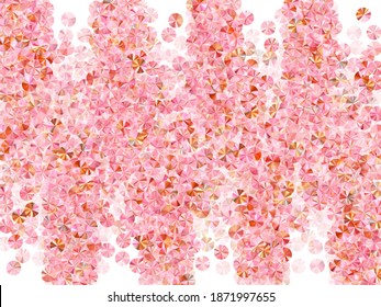 Blush pink spangles confetti placer vector illustration. International Women's Day March 8th card background. Elegant sparkling bead particles holiday decoration. Confetti for Mother's day.