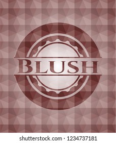 Blush red polygonal badge. Seamless.