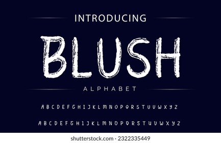 Blush Stylish brush painted an uppercase vector letters, alphabet, typeface.