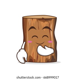 Blush tree trunk character cartoon vector illustration