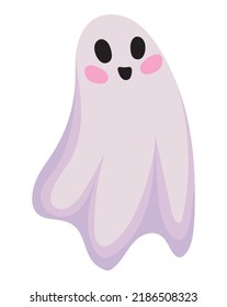 blushed ghost design over white