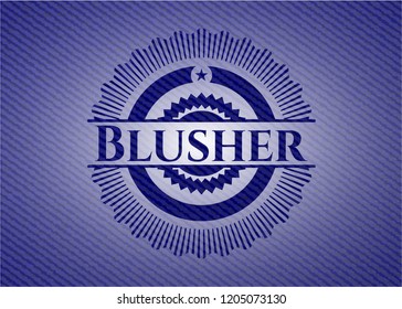 Blusher emblem with denim texture