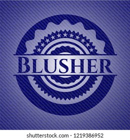 Blusher emblem with jean texture
