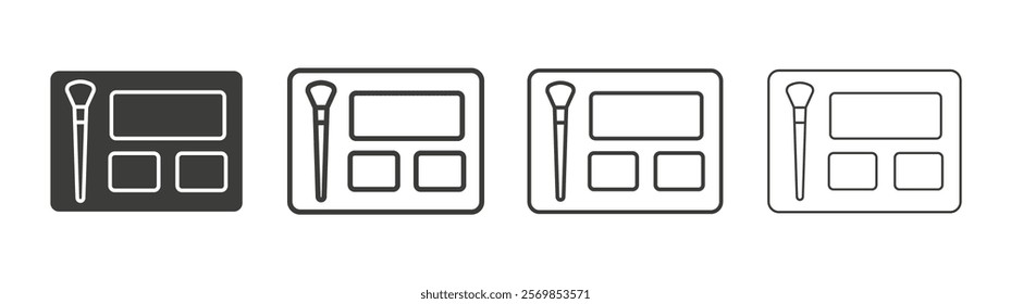 Blusher icon flat and linear vector illustration on white background.