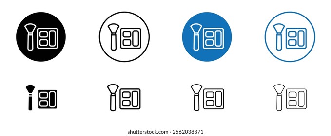 Blusher icon set in black and blue colors