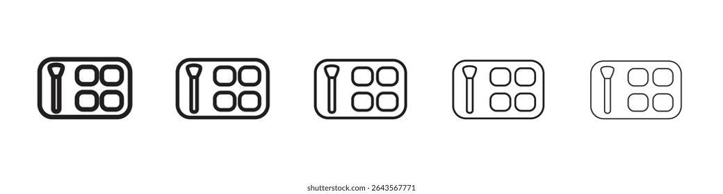 Blusher icon vector outline set illustration sign