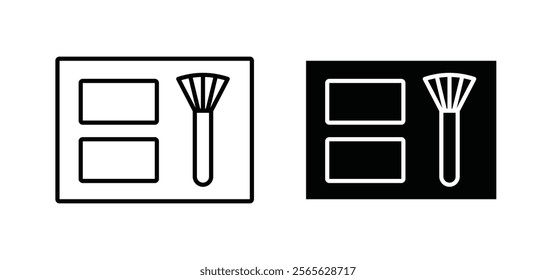 Blusher icons in black and white colors