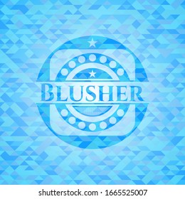 Blusterer hellblauer Emblem. Mosaikaner Hintergrund
