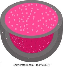 Blusher makeup, illustration, vector on white background.