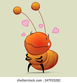 Blushing ant in love